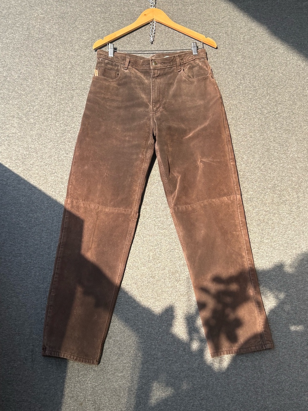 VTG 90’s Skotts Suede  Men’s Brown Pants - Classic Straight Fit Made in Canada